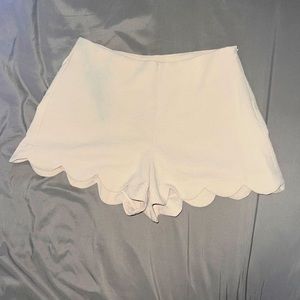 High waisted scalloped shorts